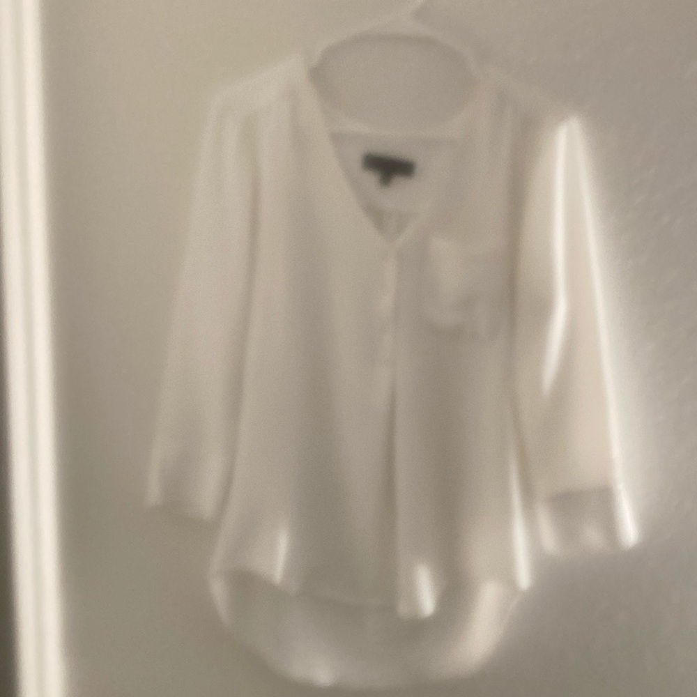 White rayon shirt.